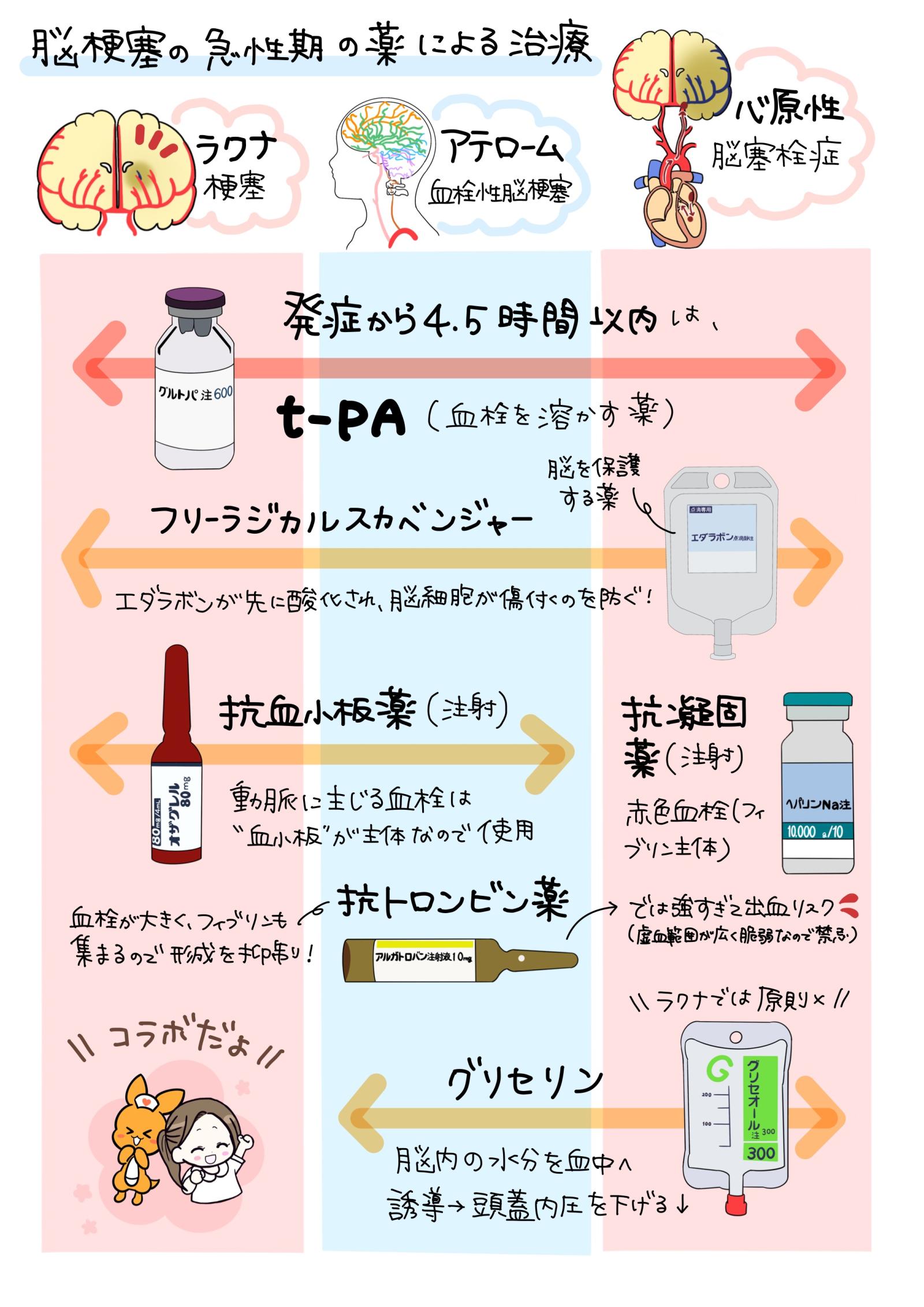 脳梗塞の点滴　解説画像