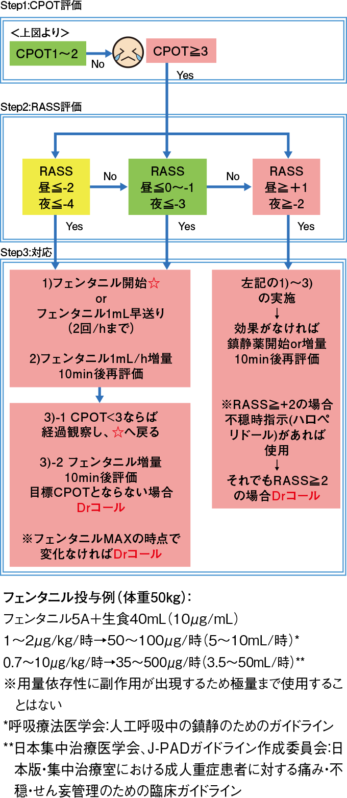 鎮痛・鎮静プロトコルの例