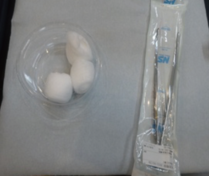 PCIにおける綿球の準備