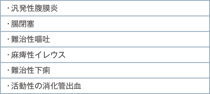経腸栄養が禁忌となる疾患・症状