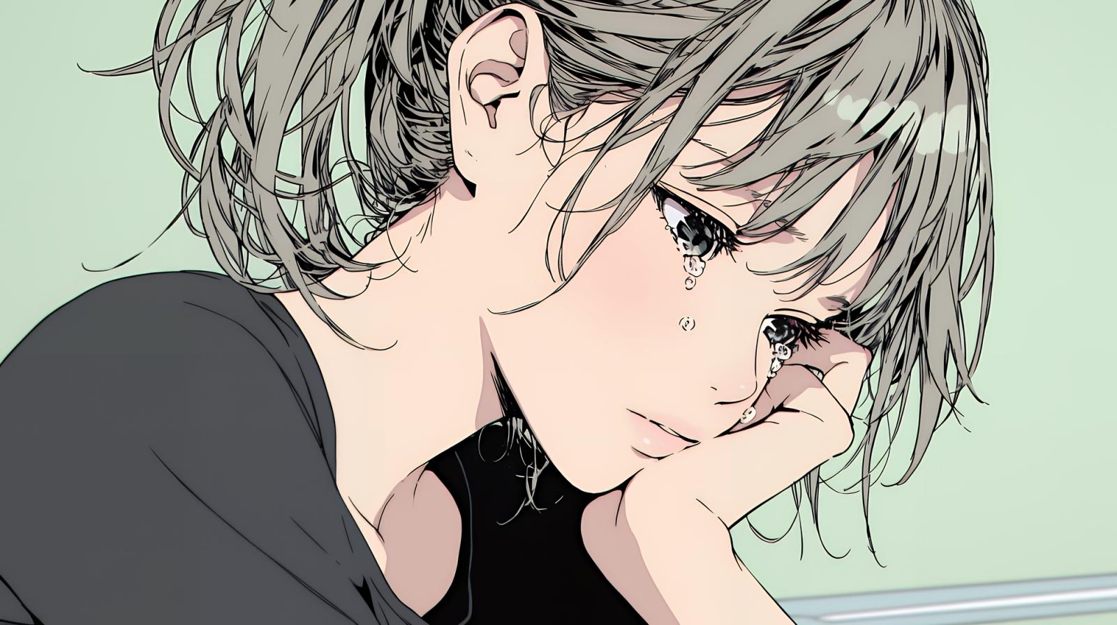 思い悩み涙する女性のイメージ画像（AI生成）