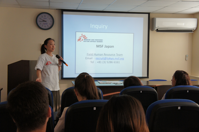 海外派遣スタッフの募集説明会にて。©MSF