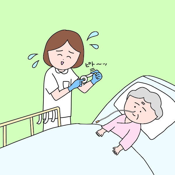 手袋がテープにくっつく