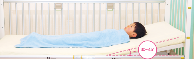 患児をファウラー位にする