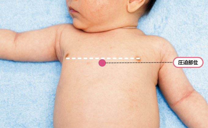 乳児の圧迫部位