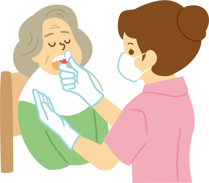 圧迫止血の様子を表したイラスト