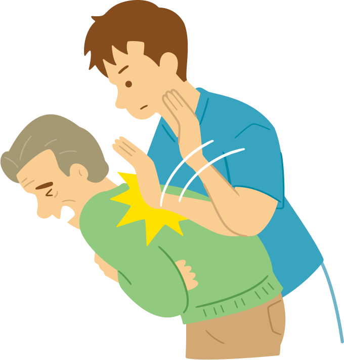 背部叩打法を表したイラスト