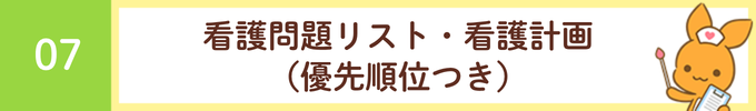 見出し「07 看護問題リスト・看護計画（優先順位つき）」