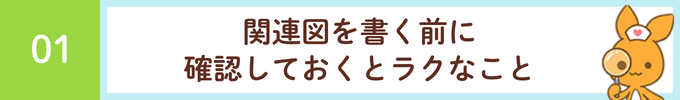 見出し「01 関連図を書く前に 確認しておくとラクなこと」