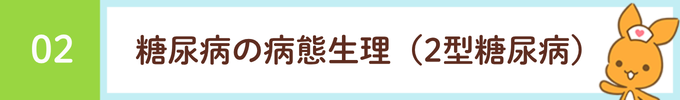見出し「02 糖尿病の病態生理（2型糖尿病）」
