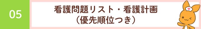 見出し「05 看護問題リスト・看護計画（優先順位つき）」