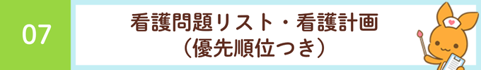 見出し「7．看護問題リスト・看護計画（優先順位つき）」