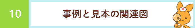 見出し「10．事例と見本の関連図」